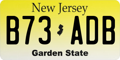 NJ license plate B73ADB