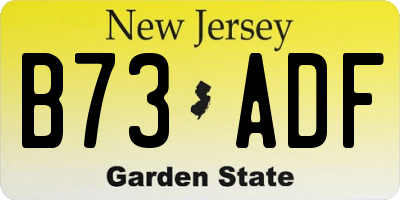 NJ license plate B73ADF