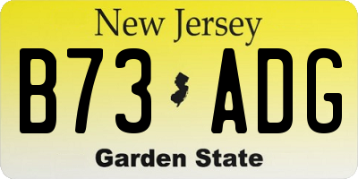 NJ license plate B73ADG