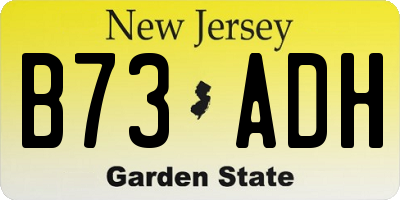 NJ license plate B73ADH