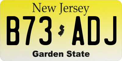 NJ license plate B73ADJ