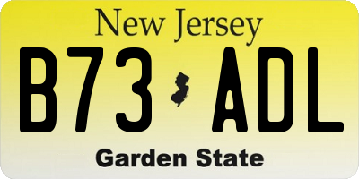 NJ license plate B73ADL
