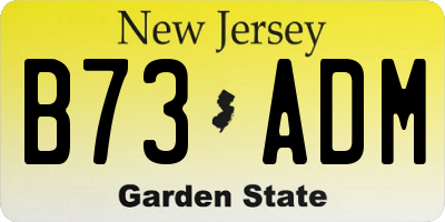 NJ license plate B73ADM