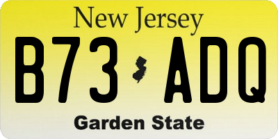 NJ license plate B73ADQ