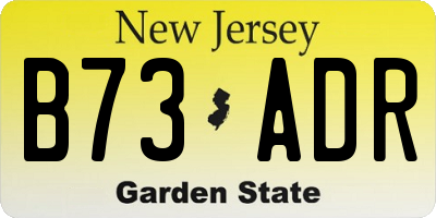 NJ license plate B73ADR