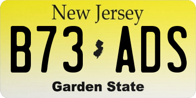 NJ license plate B73ADS