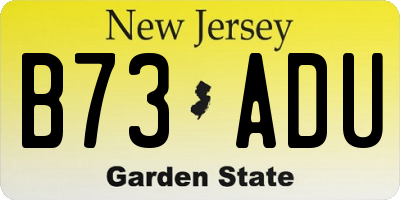 NJ license plate B73ADU