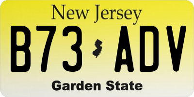 NJ license plate B73ADV