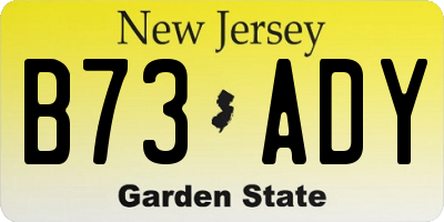 NJ license plate B73ADY