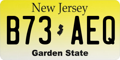 NJ license plate B73AEQ