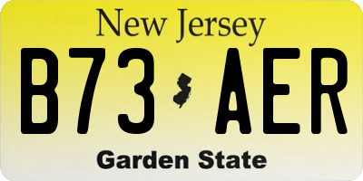 NJ license plate B73AER