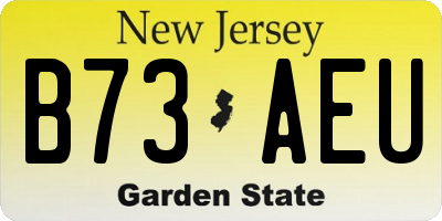 NJ license plate B73AEU