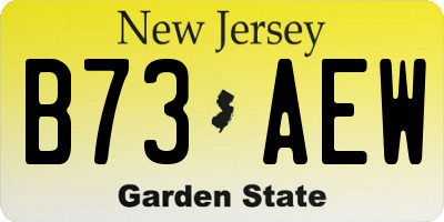 NJ license plate B73AEW