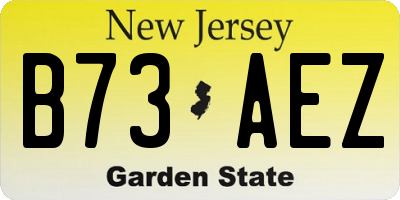 NJ license plate B73AEZ