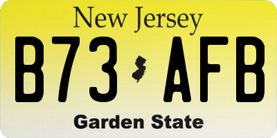 NJ license plate B73AFB