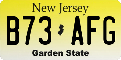 NJ license plate B73AFG