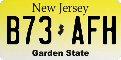 NJ license plate B73AFH