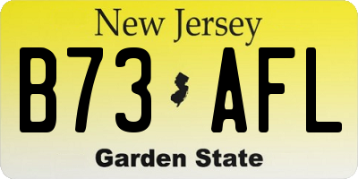 NJ license plate B73AFL