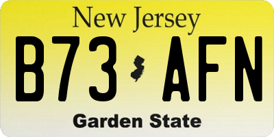 NJ license plate B73AFN