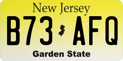 NJ license plate B73AFQ