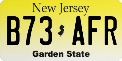 NJ license plate B73AFR