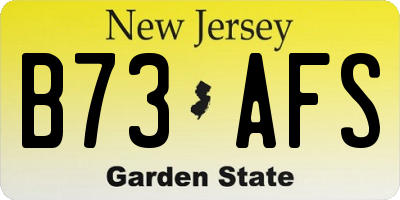 NJ license plate B73AFS