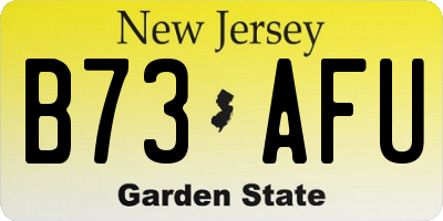 NJ license plate B73AFU