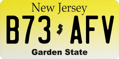NJ license plate B73AFV