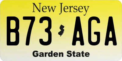 NJ license plate B73AGA