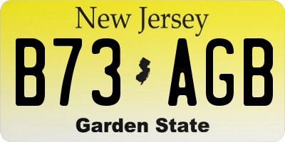 NJ license plate B73AGB