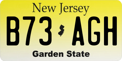 NJ license plate B73AGH
