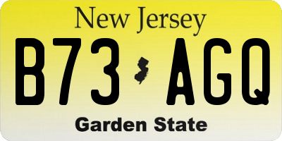 NJ license plate B73AGQ