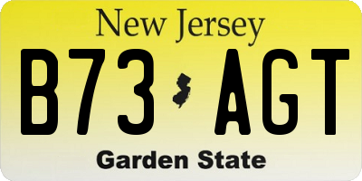NJ license plate B73AGT