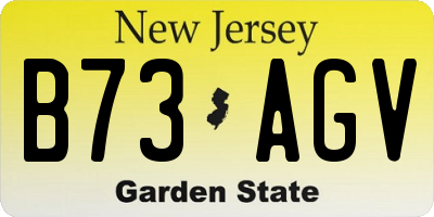NJ license plate B73AGV