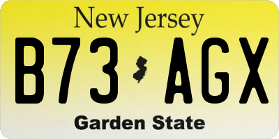 NJ license plate B73AGX
