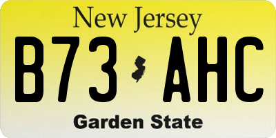 NJ license plate B73AHC