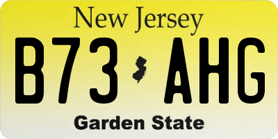 NJ license plate B73AHG