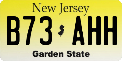 NJ license plate B73AHH