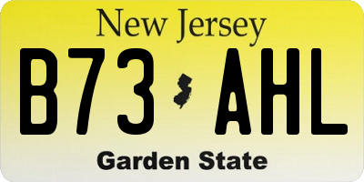 NJ license plate B73AHL