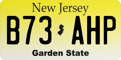 NJ license plate B73AHP