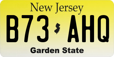 NJ license plate B73AHQ