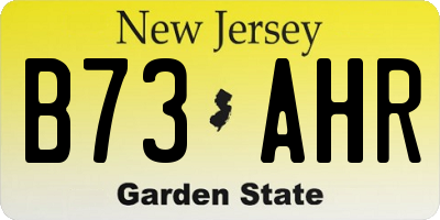 NJ license plate B73AHR