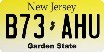NJ license plate B73AHU