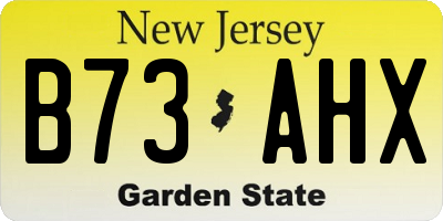 NJ license plate B73AHX