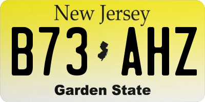 NJ license plate B73AHZ
