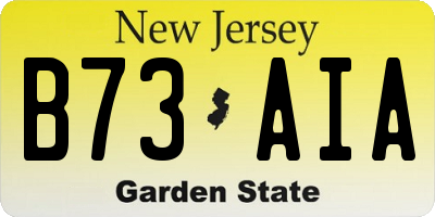 NJ license plate B73AIA