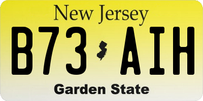 NJ license plate B73AIH