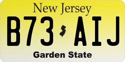 NJ license plate B73AIJ