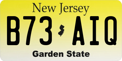 NJ license plate B73AIQ