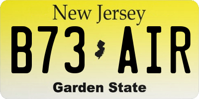 NJ license plate B73AIR